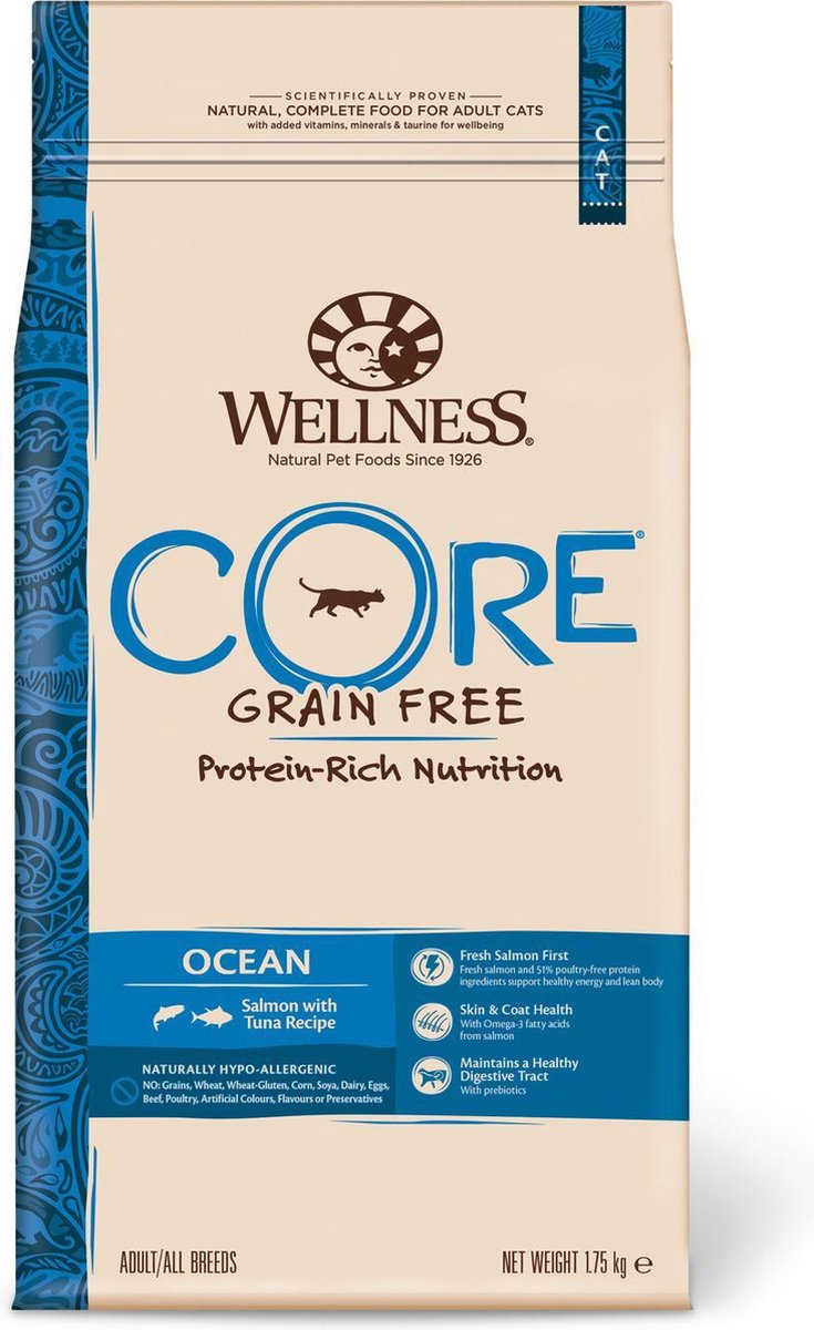  Wellness Core Grain Free Cat Ocean Zalm &amp; Tonijn - Kattenvoer - 1.75 Kg