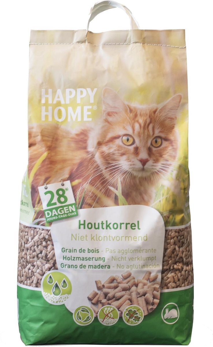  Happy Home Natural Wood - Kattenbakvulling - 20 L