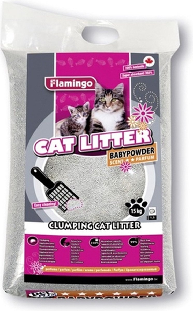  Flamingo - Kattenbakvulling Babypoeder 12 Kg