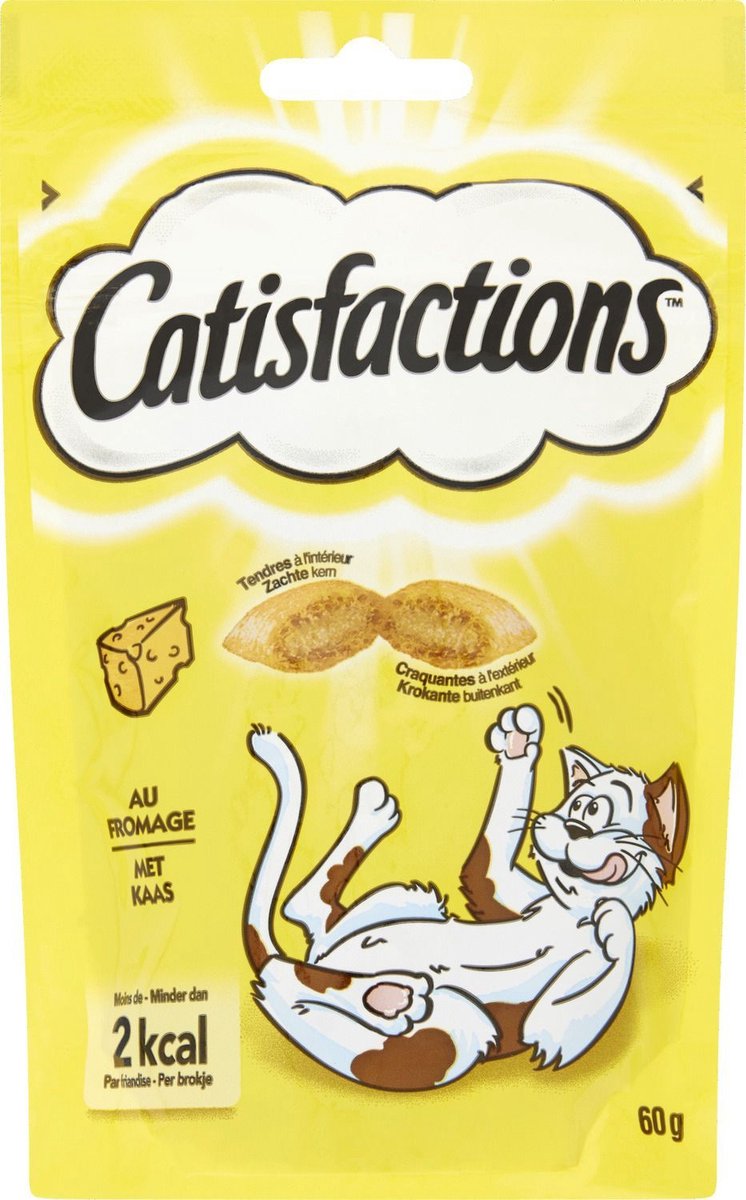  Catisfactions Kattensnoepjes - Kaas - Kattensnack - 60 G - 1 Zakje