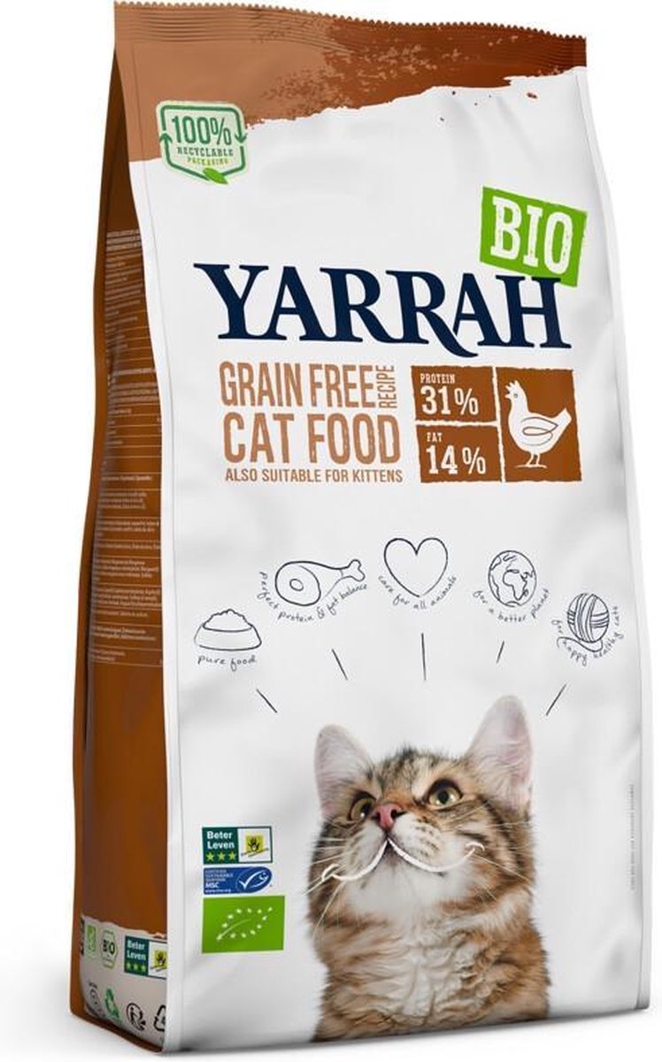  Yarrah Bio Kattenvoer Graanvrij Kip - Vis 10 Kg
