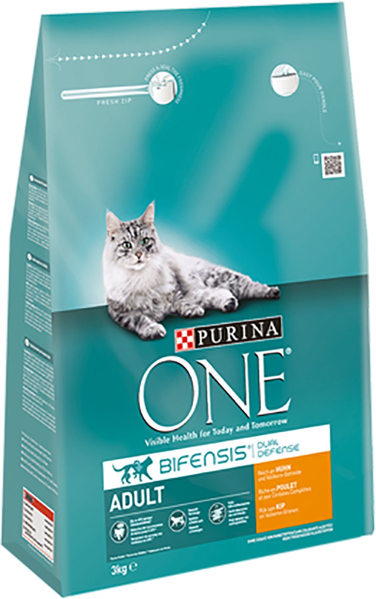  Purina ONE Adult - Kattenvoer Kip &amp; Volkoren Granen - 3kg