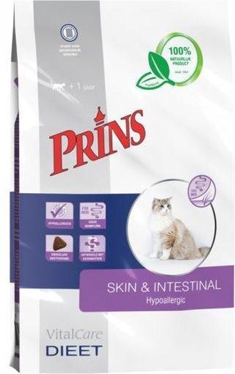  Prins VitalCare Diet Skin &amp; Intestinal Hypoallergeen Kattenvoer 1,5 Kg