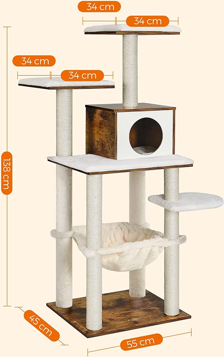 Hoppa! Krabpaal, Kattenmeubel, Modern, Vintage Bruin