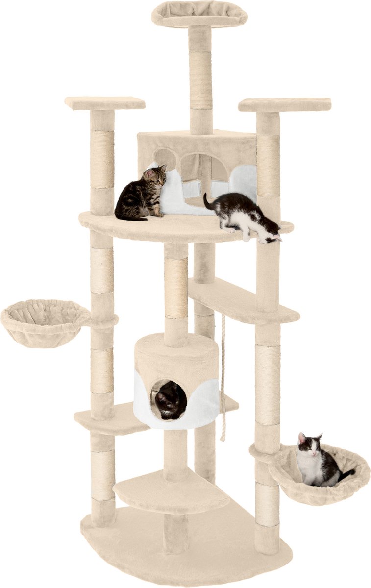  TecTake Nelly Krabpaal - 204 Cm - Beige