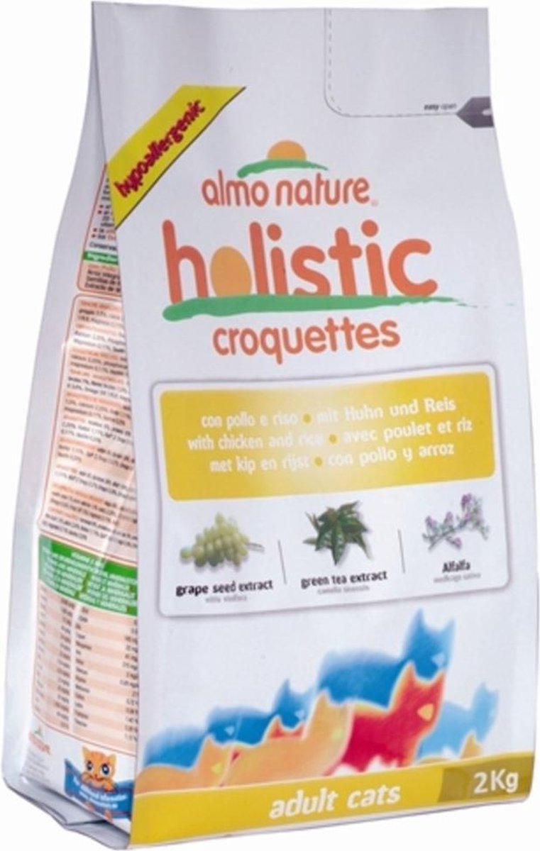  Almo Nature Holistic Droogvoer Voor Volwassen Katten - Kip - In 400gr, 2kg Of 12kg - Holistic Kip - 2kg