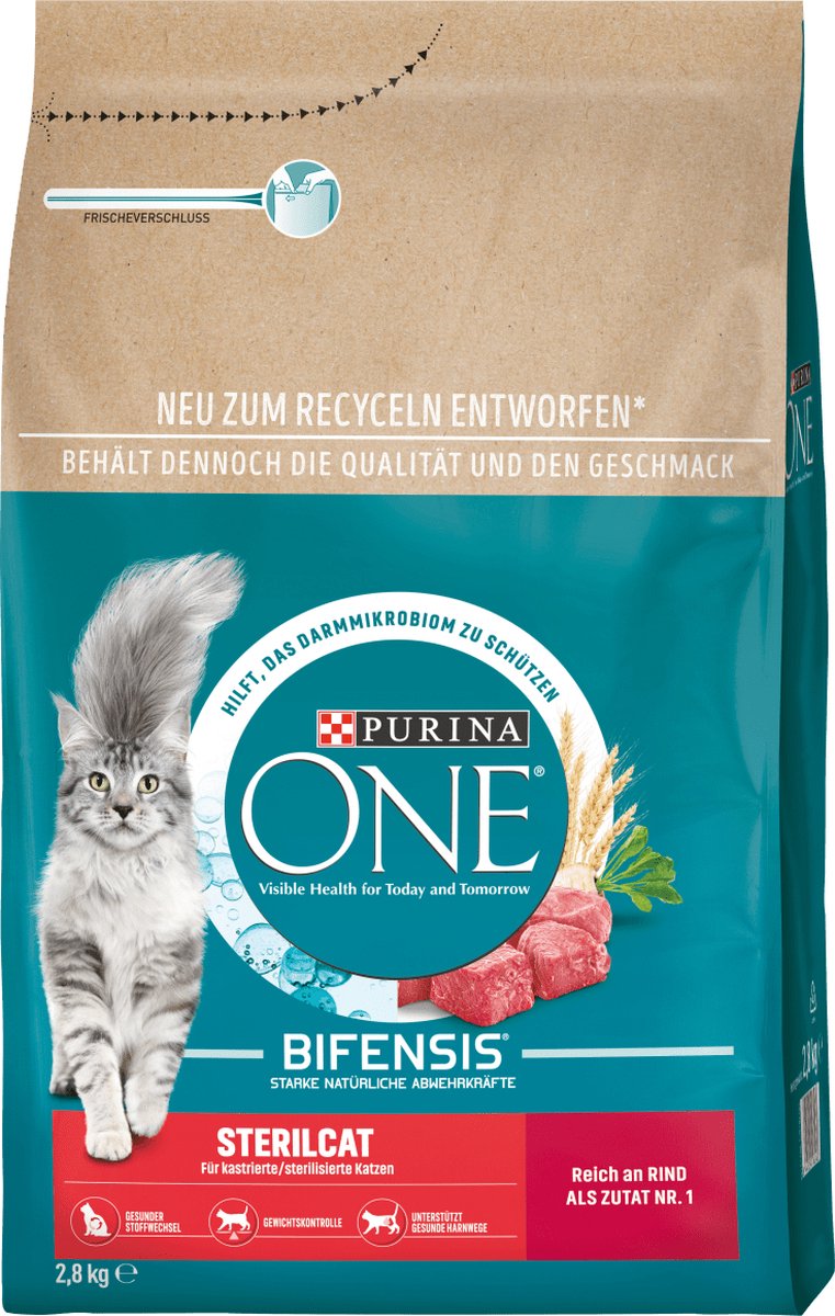  PURINA ONE Sterilcat Katten Droogvoer Met Rundvlees &amp; Tarwe, Adult, 2.8 Kg