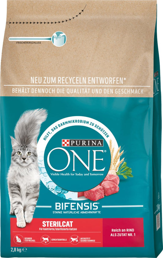  PURINA ONE Sterilcat Katten Droogvoer Met Rundvlees &amp; Tarwe, Adult, 2.8 Kg