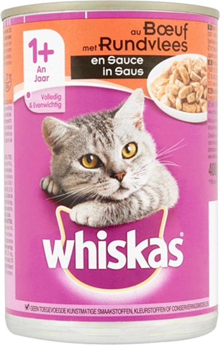  Whiskas Natvoer - Adult - Rund - 12 X 400 Gr