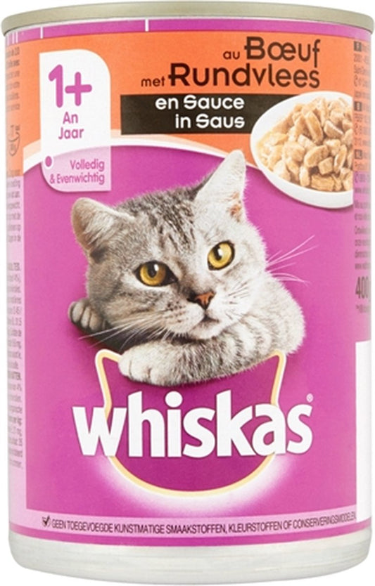  Whiskas Natvoer - Adult - Rund - 12 X 400 Gr