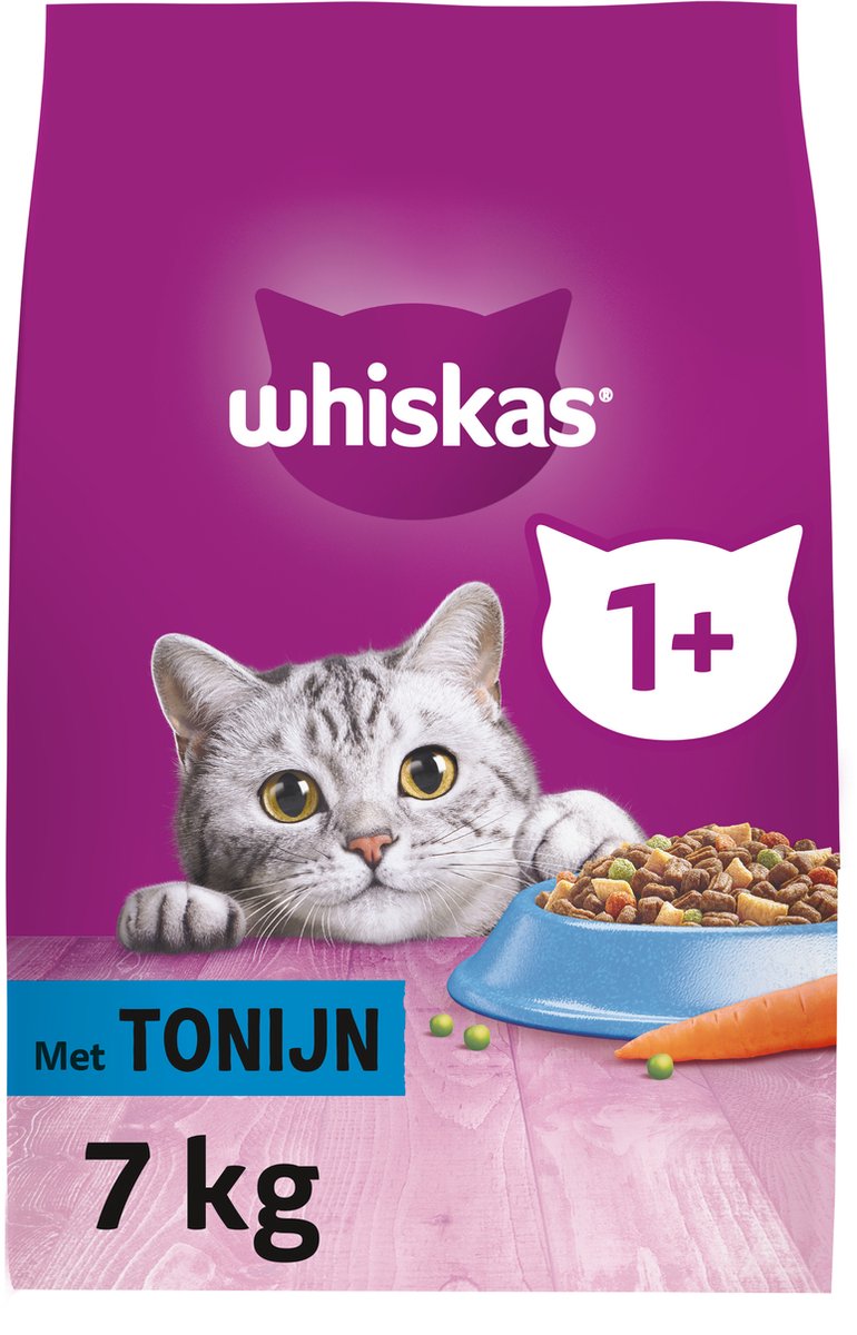  Whiskas 1+ Kattenbrokken - Tonijn - Zak 1 X 7 Kg