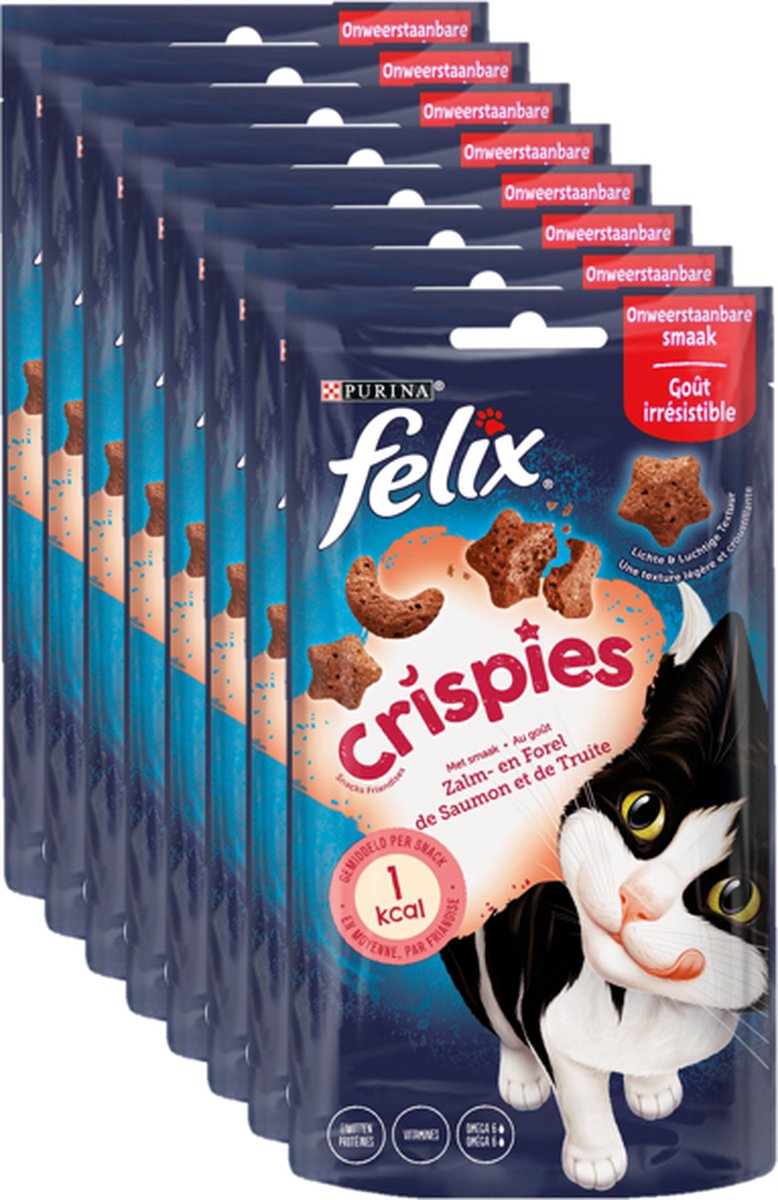  Felix Crispies - Kattensnacks Zalm &amp; Forel - 8 X 45g