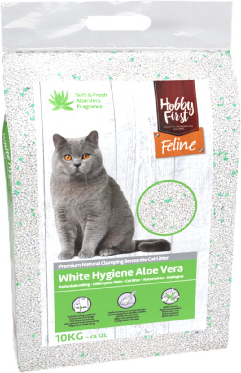  Hobby First Feline White Hygiëne Aloe Vera 12 Ltr