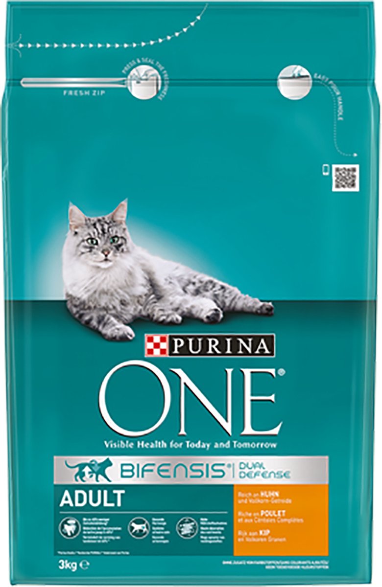  Purina ONE Adult - Kattenvoer Kip &amp; Volkoren Granen - 3kg
