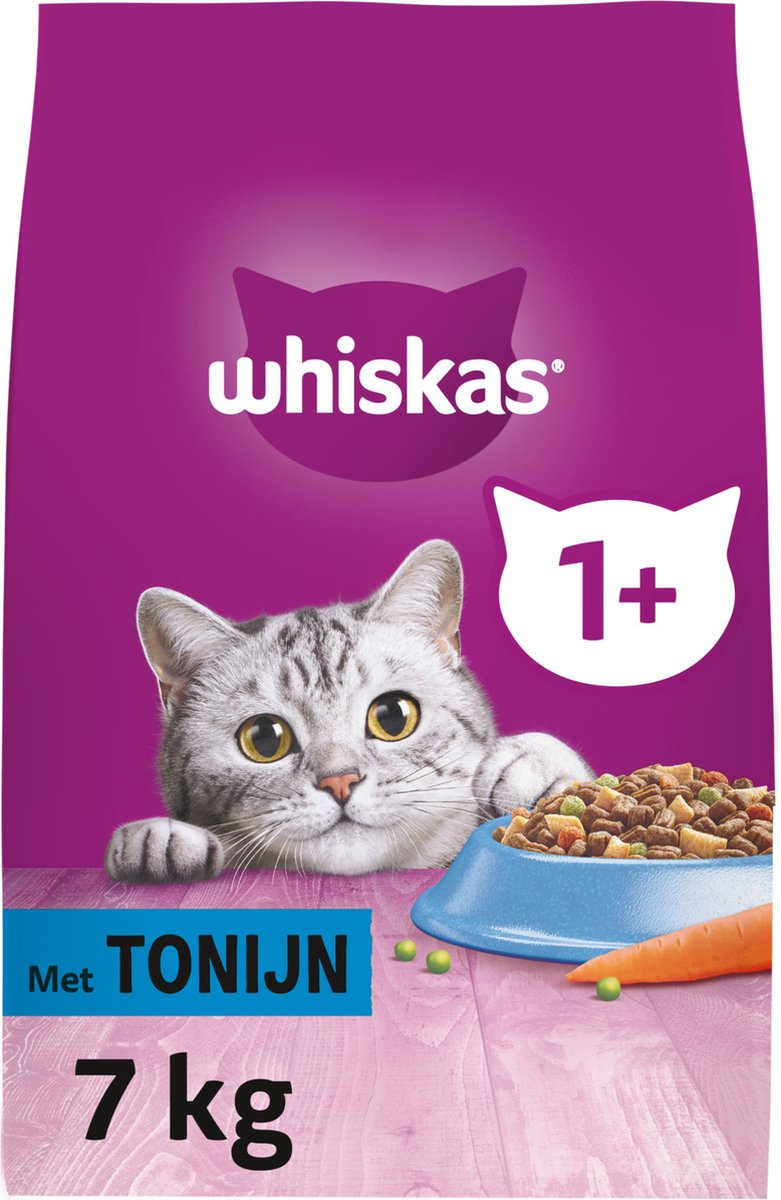  Whiskas 1+ Kattenbrokken - Tonijn - Zak 1 X 7 Kg