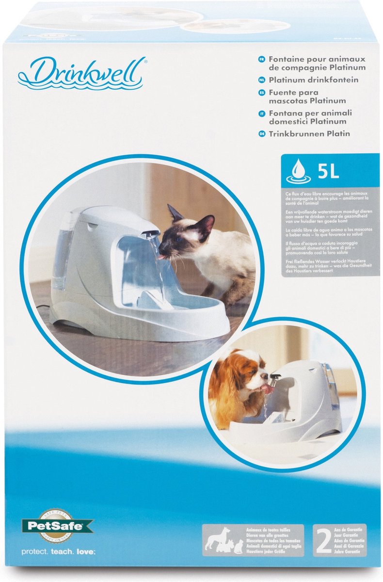  Petsafe Drinkwell Platinum - Drinkfontein - 5 L