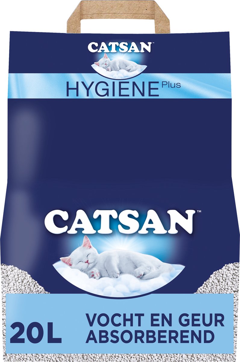  Catsan Hygiene Plus - Kattenbakvulling Geurabsorberend - 20 L