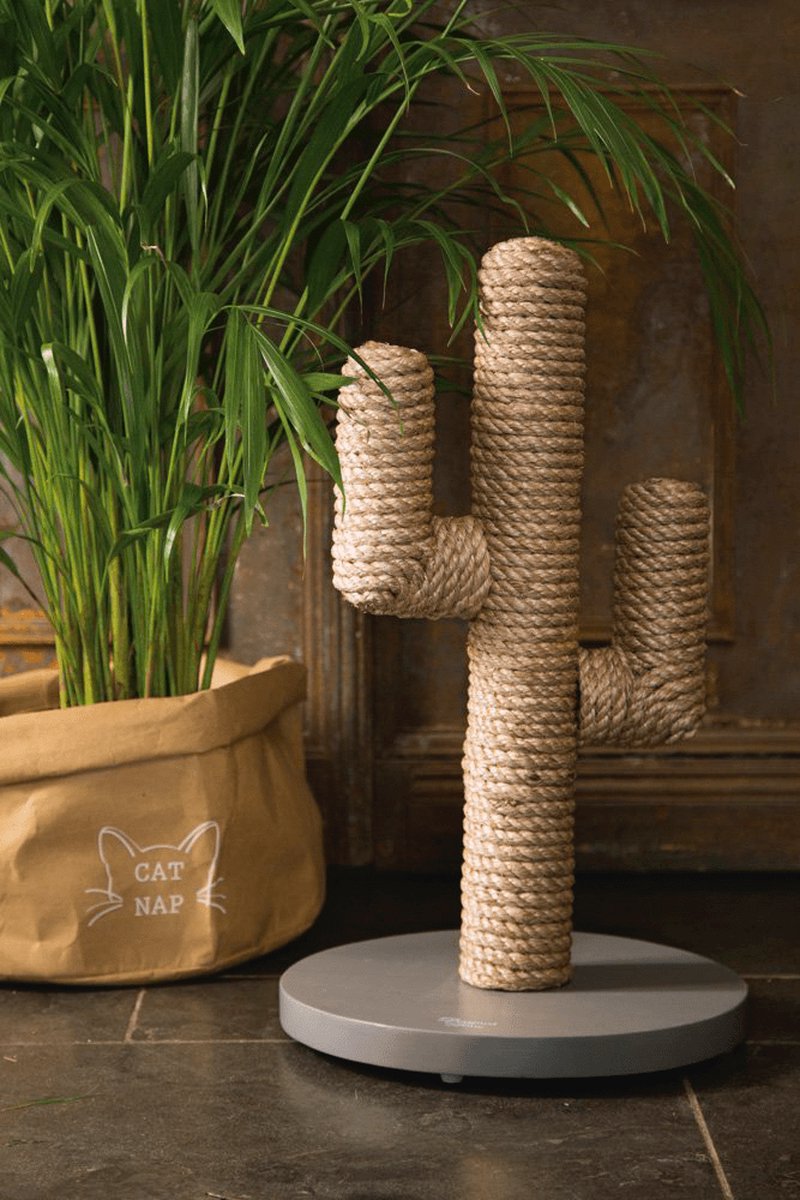  Designed By Lotte Houten Cactus - Krabpaal - Taupe - 35 X 35 X 60 Cm