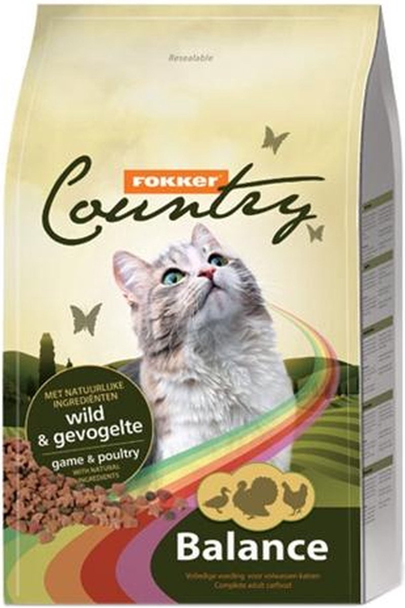  Fokker Country Balance - Wild En Gevogelte - Kattenvoer - 10 Kg