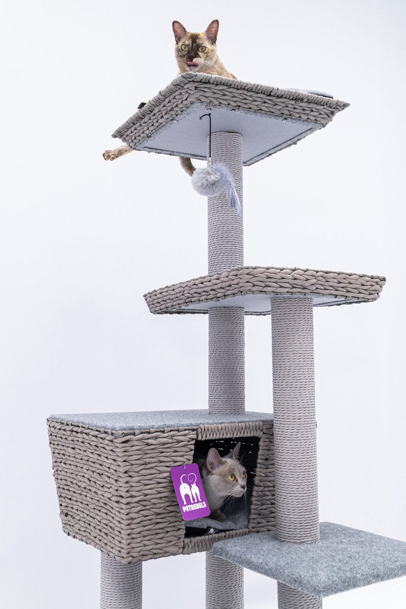  Petrebels Caribbean Love 141 Krabpaal - Grijs - 141 Cm - Natuurlijke Materialen
