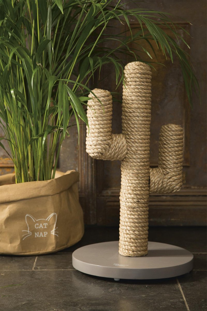  Designed By Lotte Houten Cactus - Krabpaal - Taupe - 35 X 35 X 60 Cm