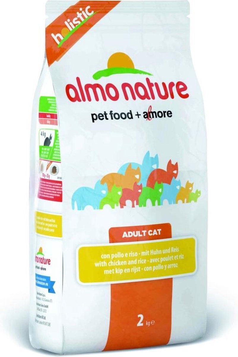  Almo Nature Holistic Droogvoer Voor Volwassen Katten - Kip - In 400gr, 2kg Of 12kg - Holistic Kip - 2kg