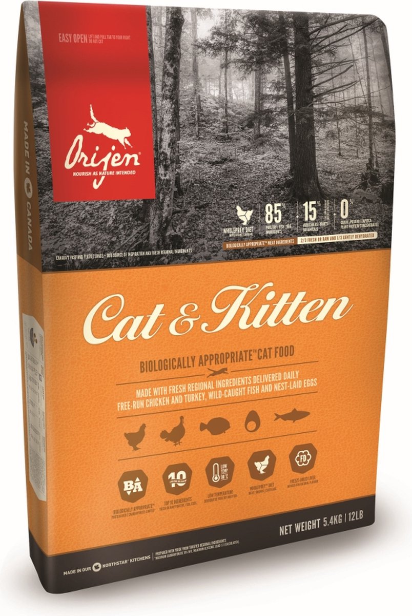  Orijen Cat &amp; Kitten - Kattenvoer - 5,4 Kg