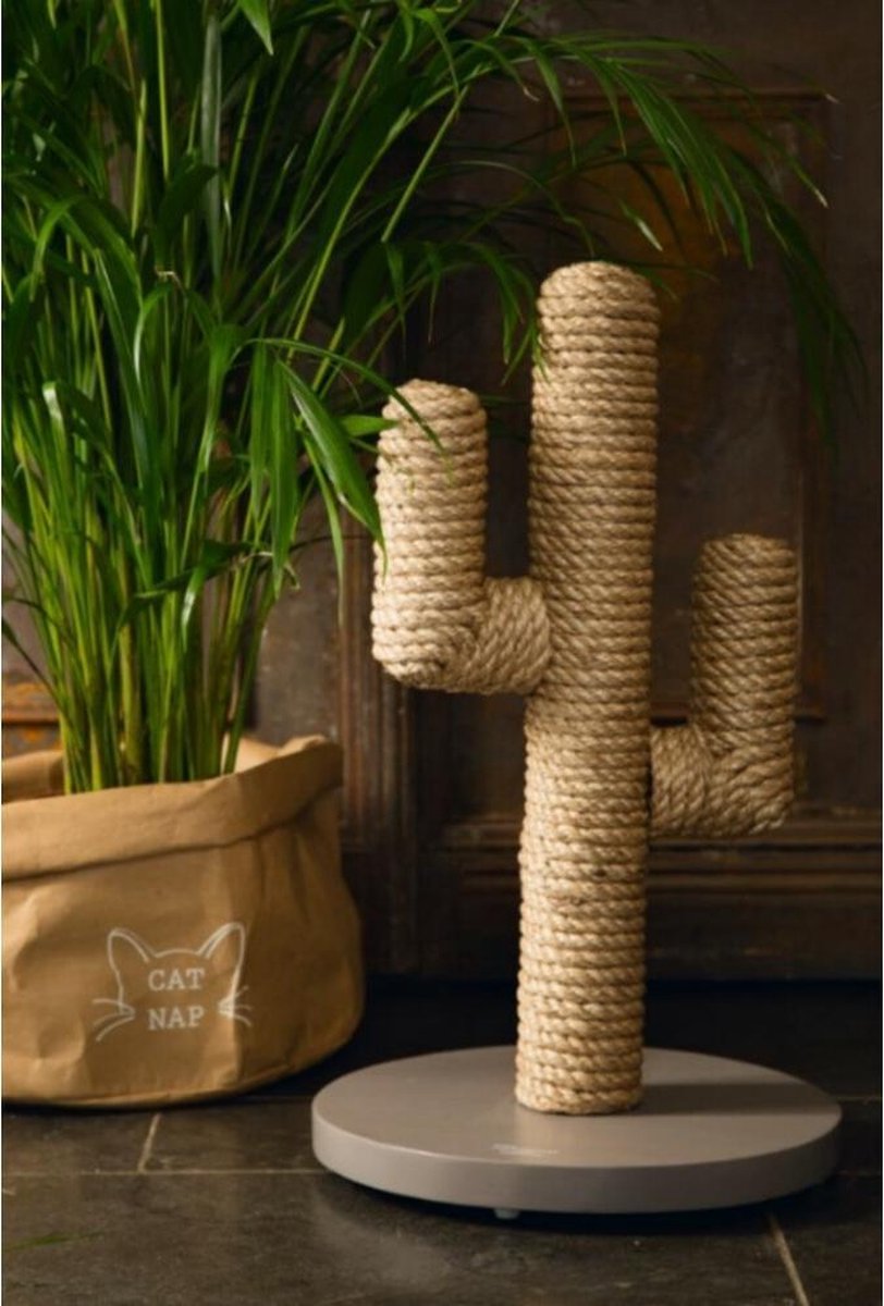  Designed By Lotte Houten Cactus - Krabpaal - Taupe - 35 X 35 X 60 Cm