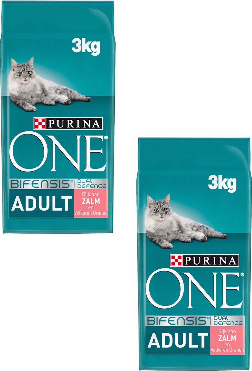  Purina One Adult Zalm&amp;Granen - Kattenvoer - 2 X 3 Kg