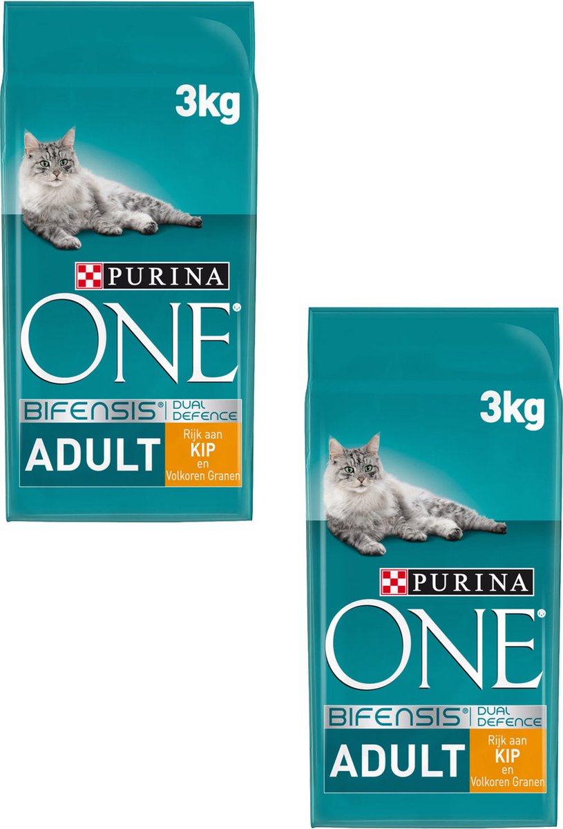 Purina One Adult Kip&amp;Granen - Kattenvoer - 2 X 3 Kg