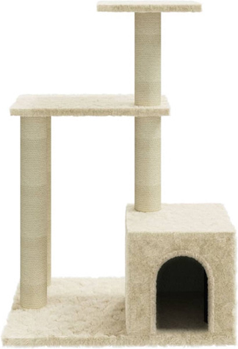  VidaXL Kattenmeubel Met Sisal Krabpalen 71 Cm Crèmekleurig