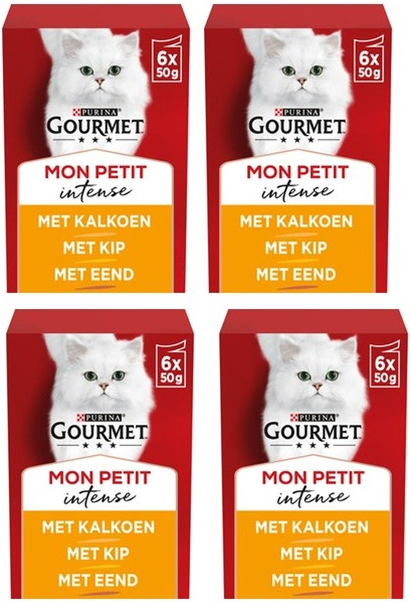  Gourmet Mon Petit Intense - Kattenvoer Natvoer - Gevogelte - 24 X 50 Gr