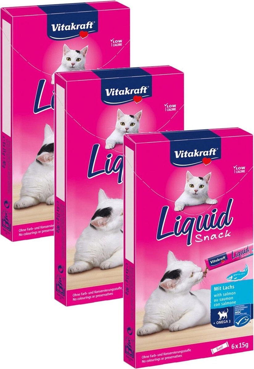  Vitakraft Cat Liquid Snacks - 3 Stuks