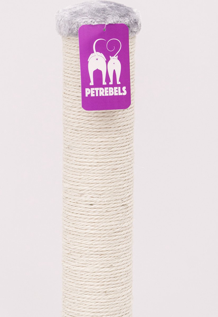  Petrebels Maine 90 Krabpaal - Grijs - 40 X 40 X 90 Cm - Extra Stabiel