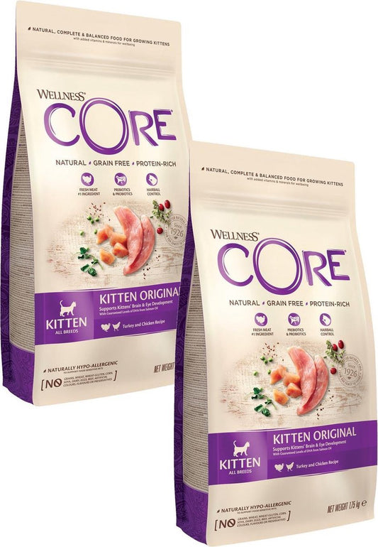  Wellness Core Grain Free Kitten Kalkoen&amp;Kip - Kattenvoer - 2 X 1.75 Kg