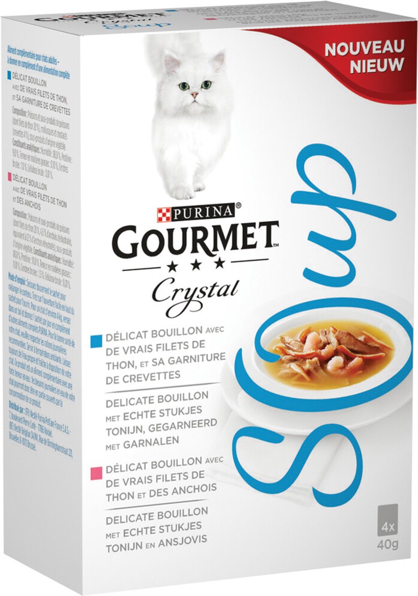  Gourmet Crystal Soup Pouch Multipack - Kattenvoer - Tonijn 4x40 G