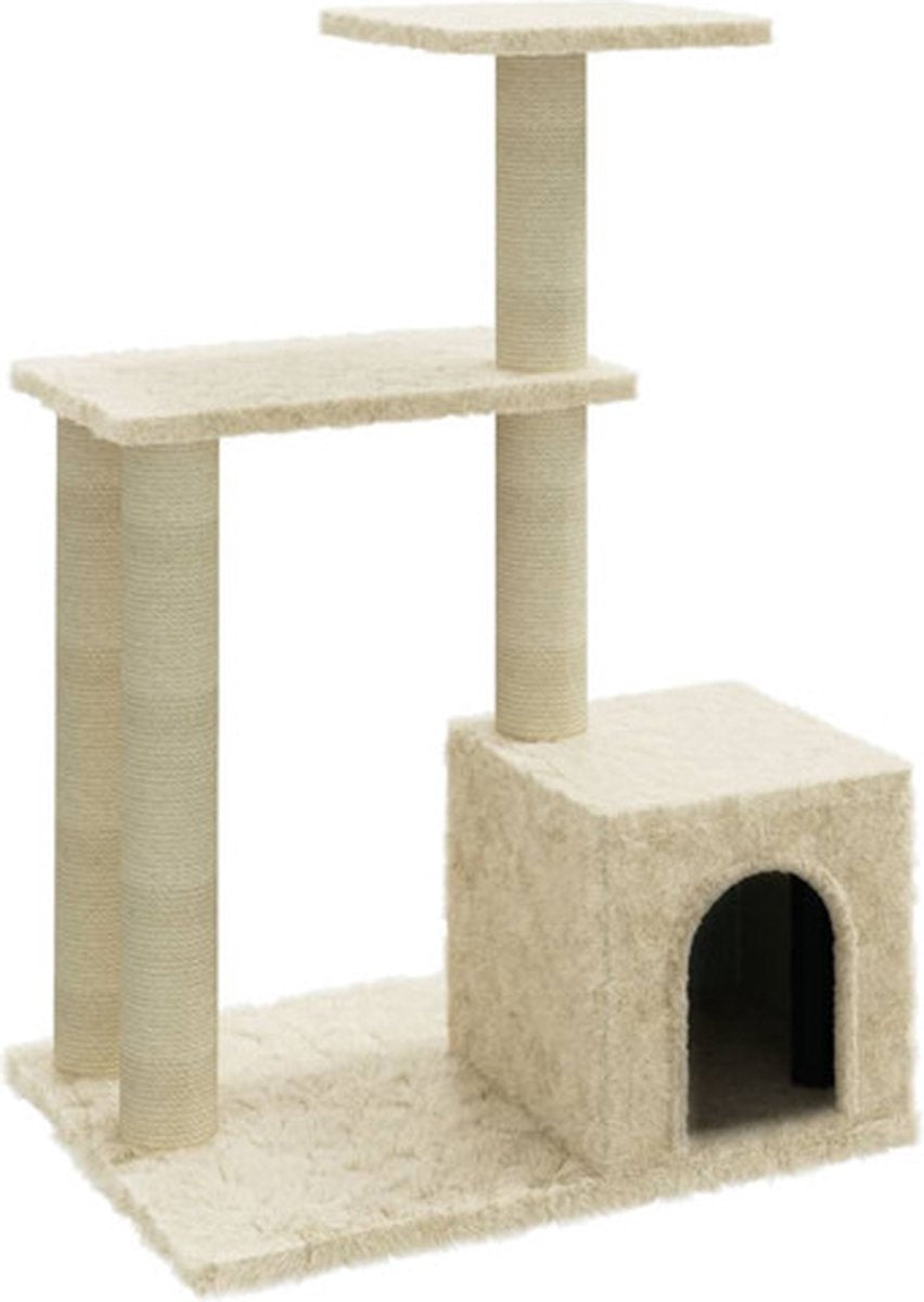  VidaXL Kattenmeubel Met Sisal Krabpalen 71 Cm Crèmekleurig