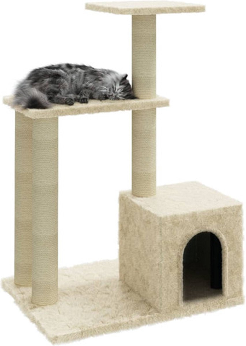  VidaXL Kattenmeubel Met Sisal Krabpalen 71 Cm Crèmekleurig