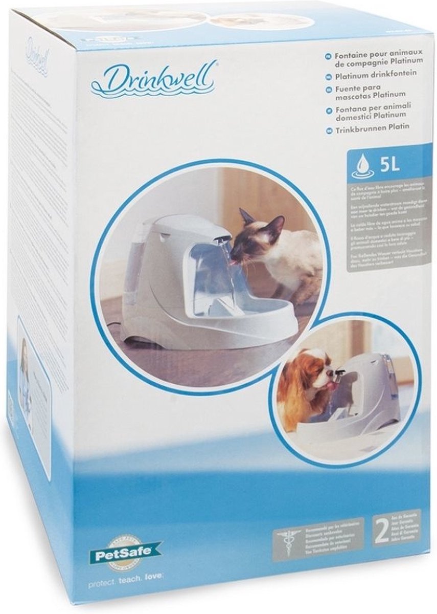  Petsafe Drinkwell Platinum - Drinkfontein - 5 L