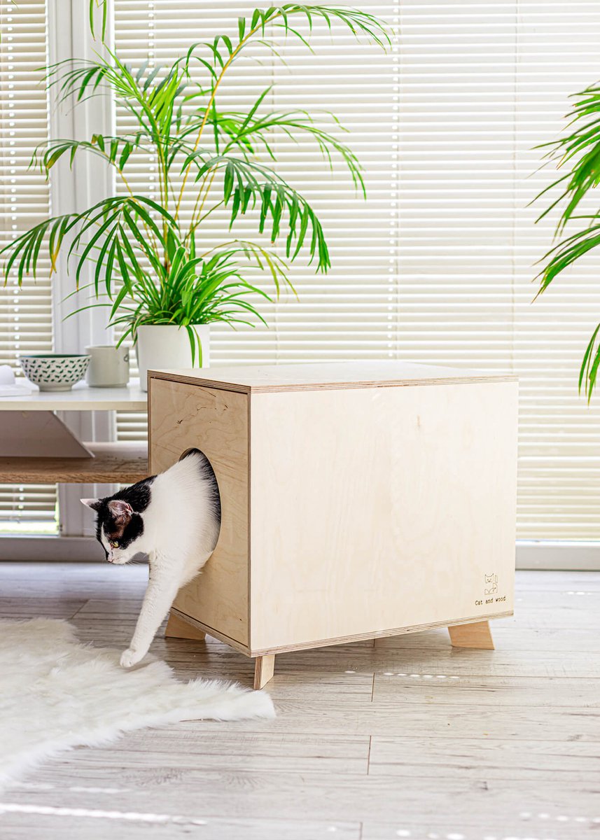  Catandwood Kattenhuis - Kattenbakcontainer - Kattenbak Ombouw - Hout