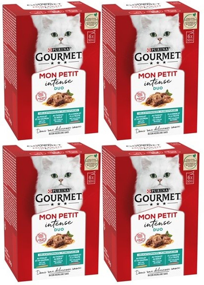 Gourmet Mon Petit Intense - Kattenvoer Natvoer - Duo Vis/Vlees - 24 X 50 Gr
