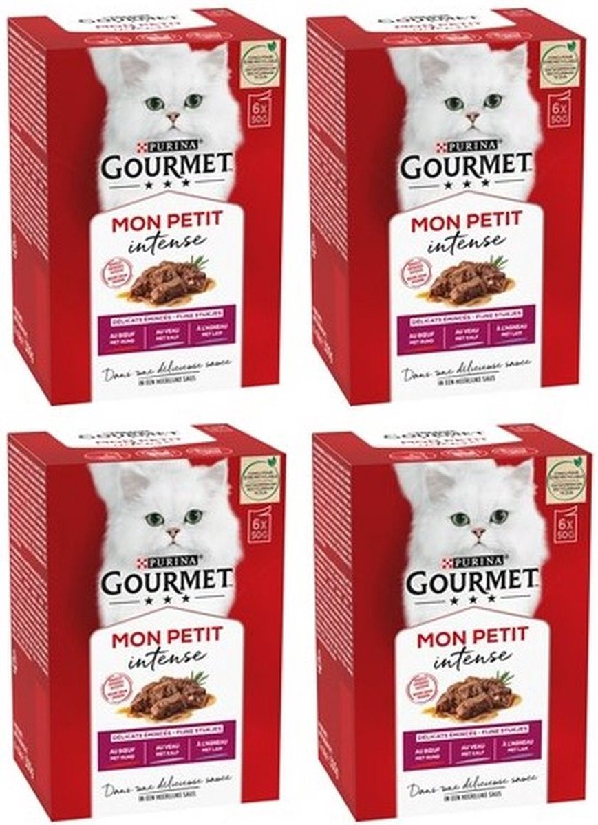  Gourmet Mon Petit Intense - Kattenvoer Natvoer - Vlees - 24 X 50 Gr