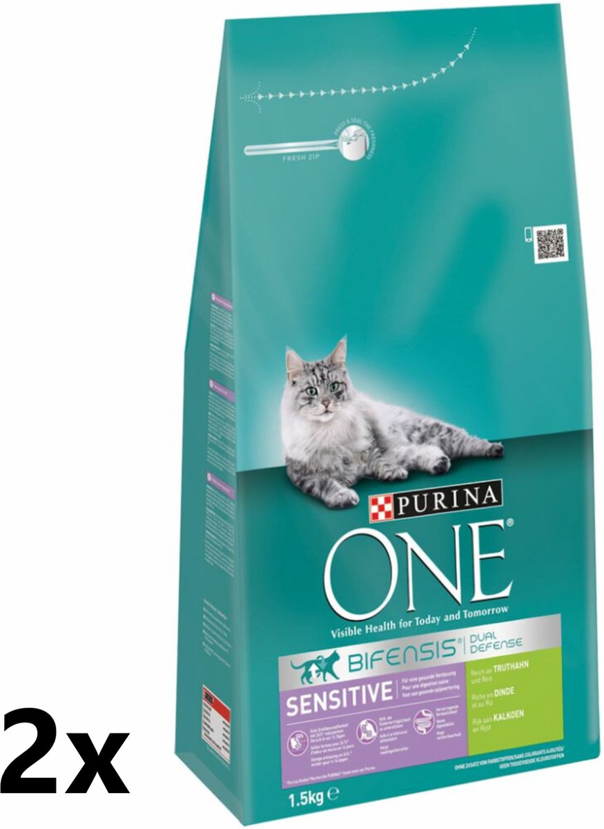  Purina One - Sensitive - Kalkoen - 2x1,5kg