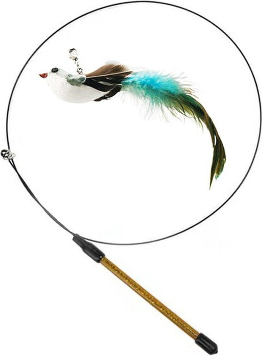  Kattenspeelgoed - Simulatie Vogel - Interactieve Grappige Kattenspeeltjes - Kattenhengel Met Zuignap + 4 Vogels + Een Kattenhengel GRATIS