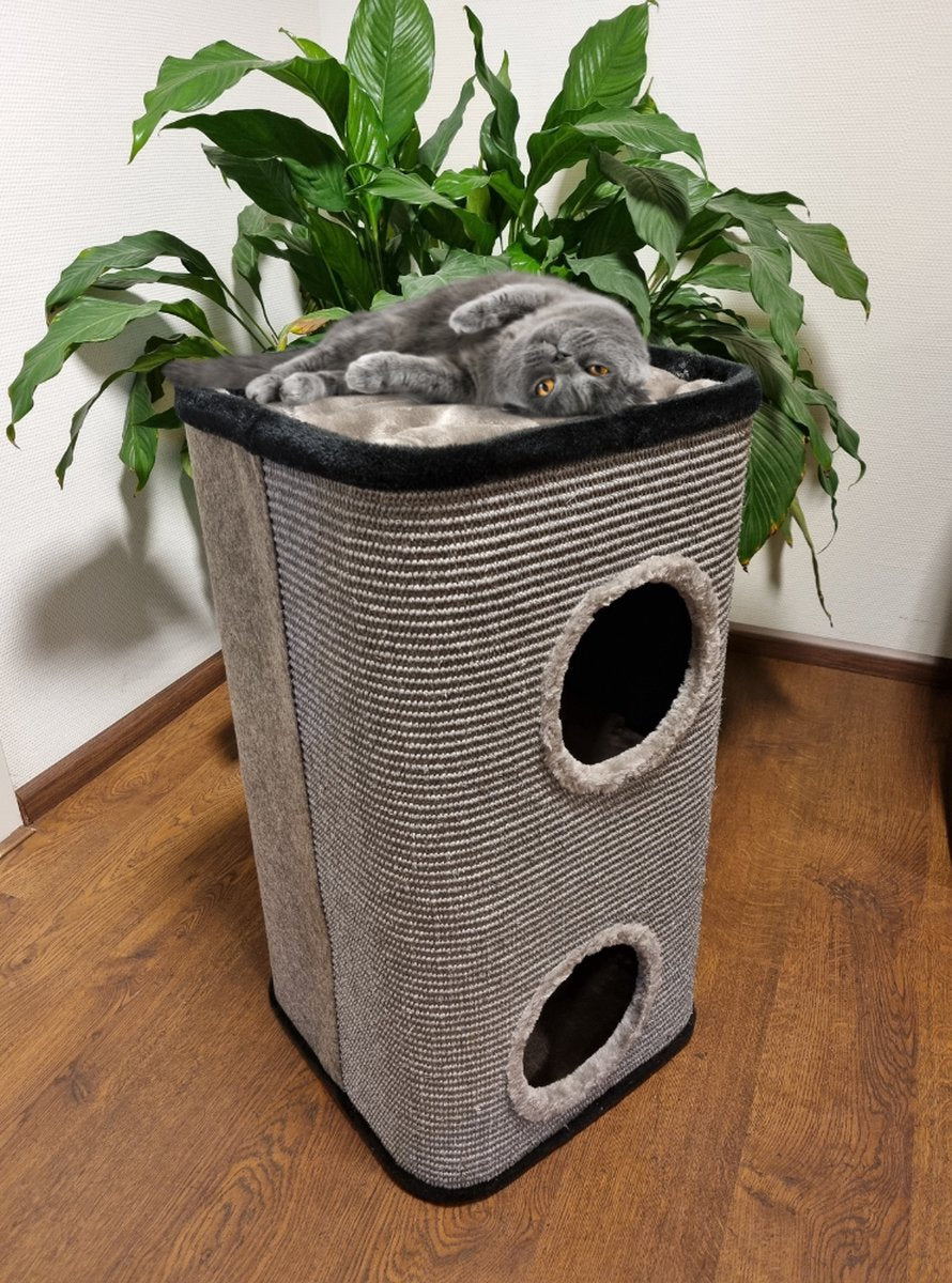  Topmast Krabton Cattower - Grijs - Maat L - 76 Cm - Krabpaal - Krabton Voor Katten