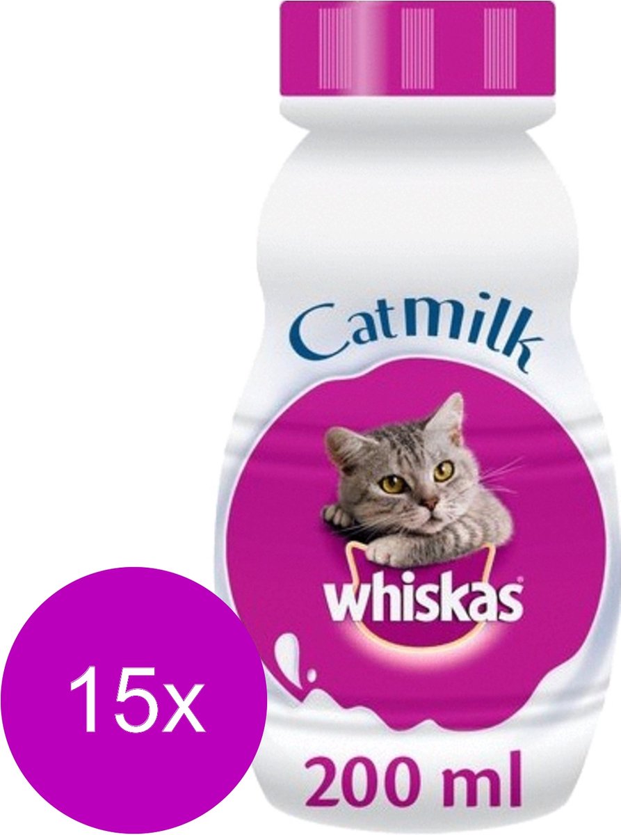  Whiskas Katten Melk - 15 Flesjes X 200 Ml