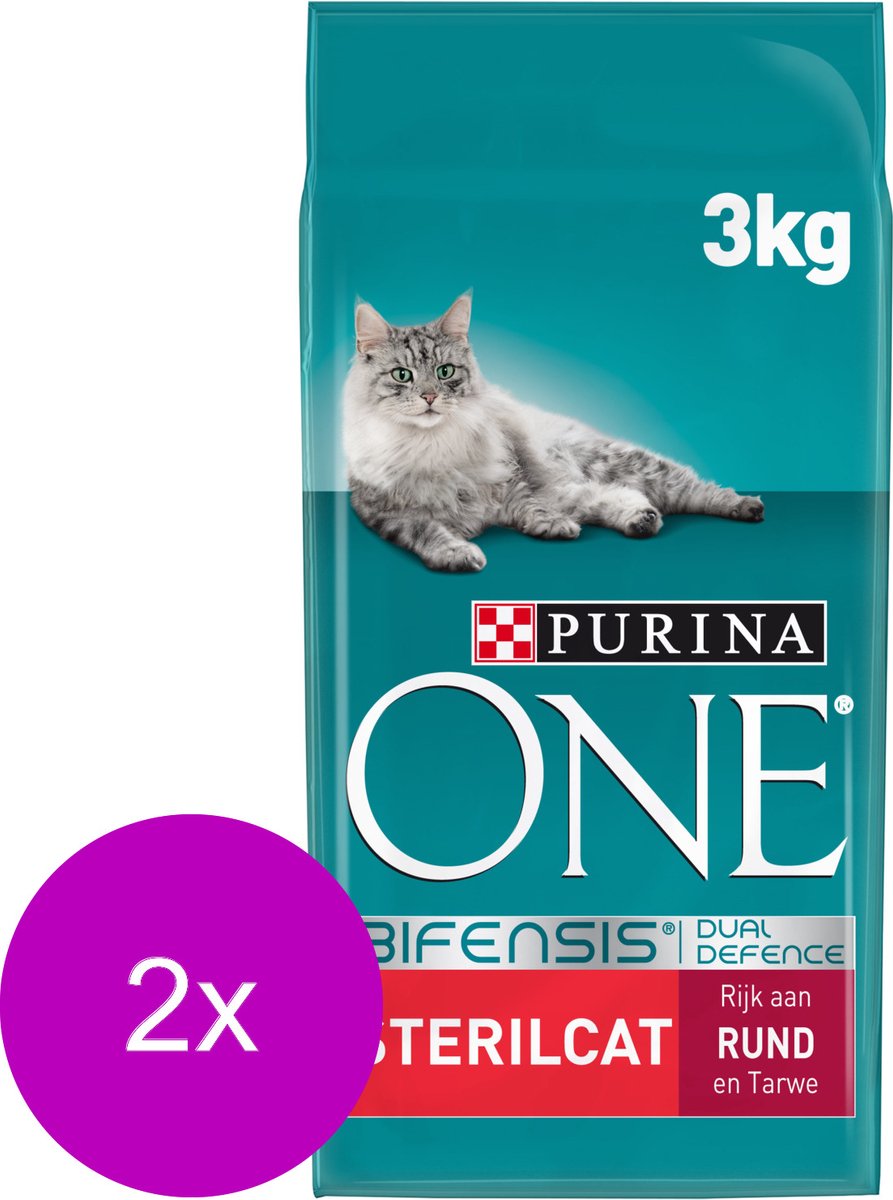  Purina One Sterilcat - Kattenvoer - 2 X Rund Granen 3 Kg