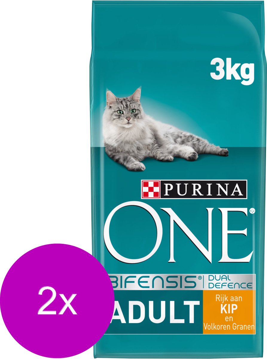  Purina One Adult Kip&amp;Granen - Kattenvoer - 2 X 3 Kg