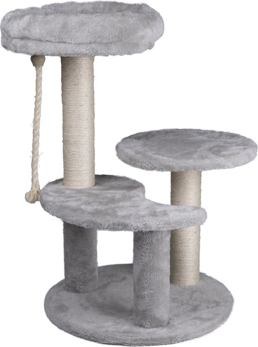  Maxxpro Krabpaal - Krabpaal Voor Katten - Kattenspeelgoed - 62 CM - 3 Platformen - Speeltouw - Sisal - Grijs