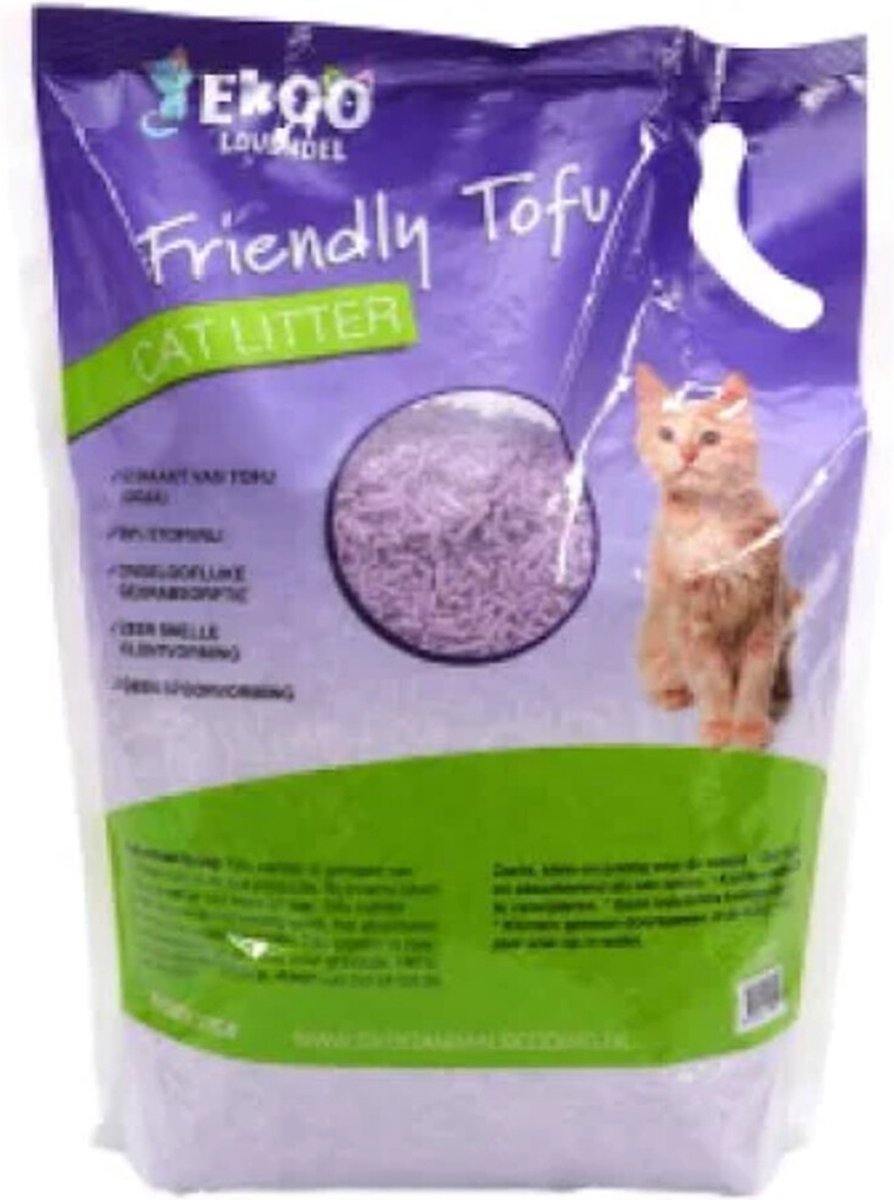  Ekoo Kattenbakvulling Friendly Tofu Lavendel 6 Liter